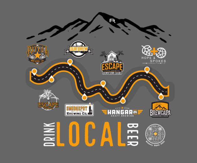 Beer trail map for redlands and yucaipa breweries